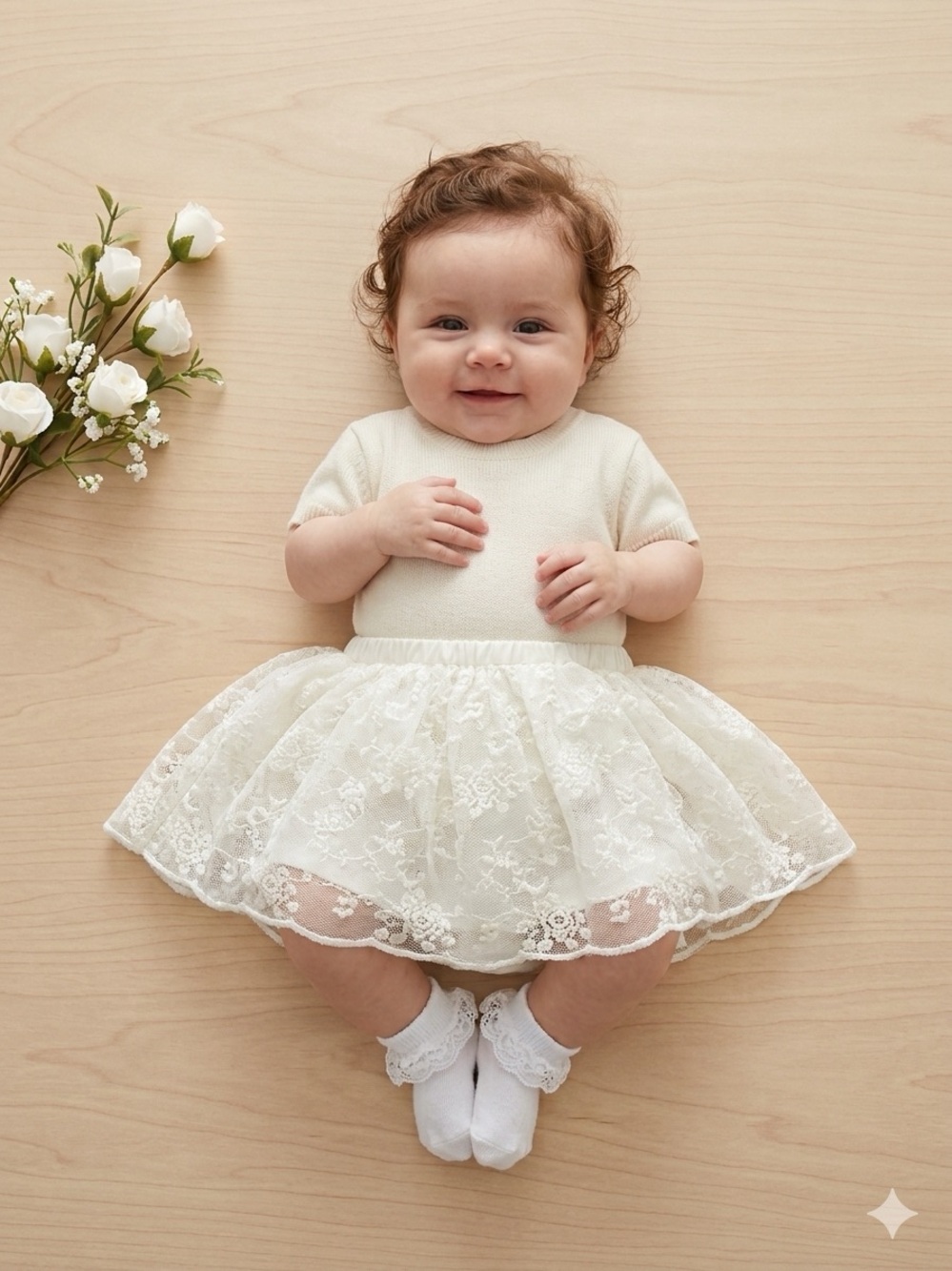 BNWT Baby B'gosh Ivory Tulle Tutu Skirt 0-3M Thanksgiving